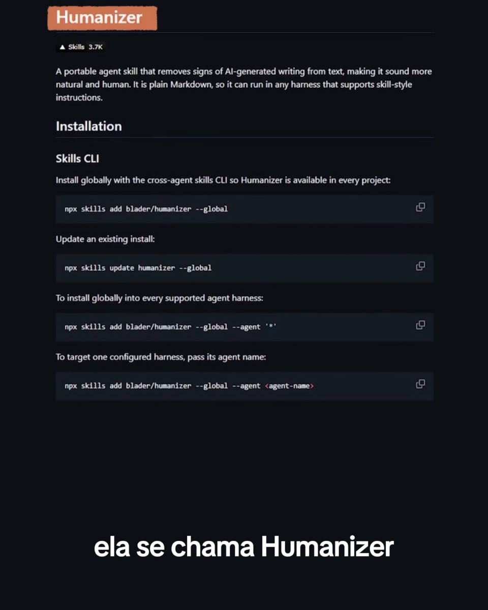 A skill que tira a cara de IA de qualquer texto