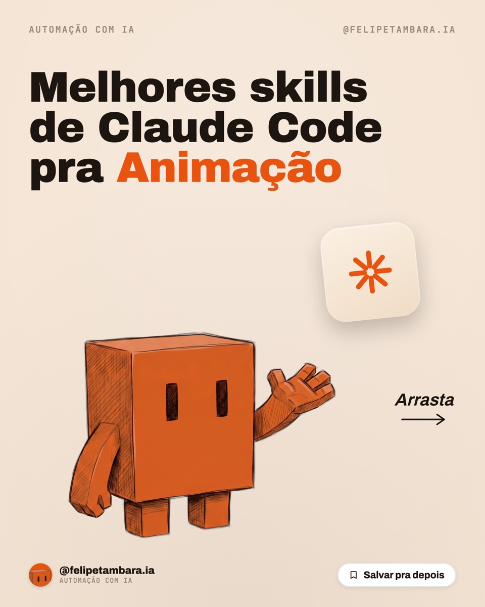 As 5 skills de animação pro Claude Code